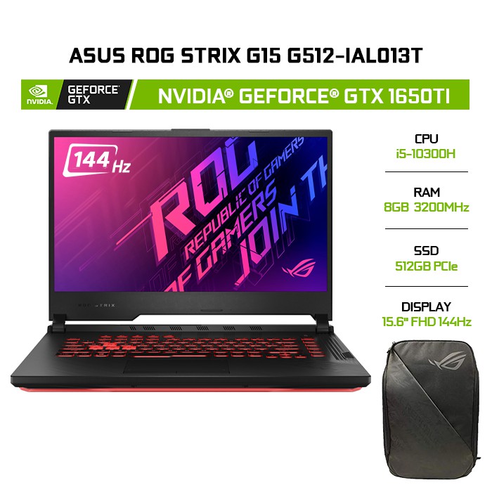 Laptop ASUS ROG Strix G15 G512-IAL013T GeForce® GTX 1650Ti 4GB | i5-10300H | 8G | 512G | 15.6" | W10