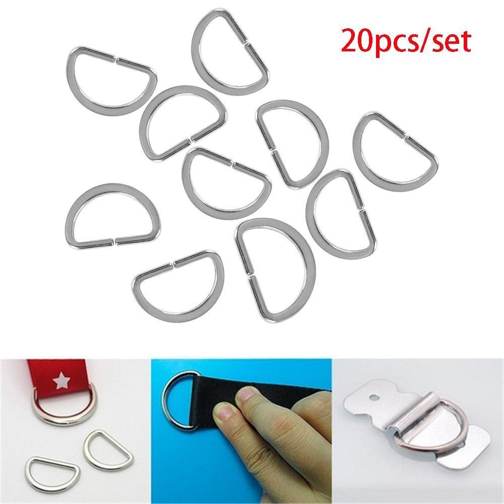Set 20 Vòng Chữ D Bằng Kim Loại Chuyên Dụng May Ba Lô / Da