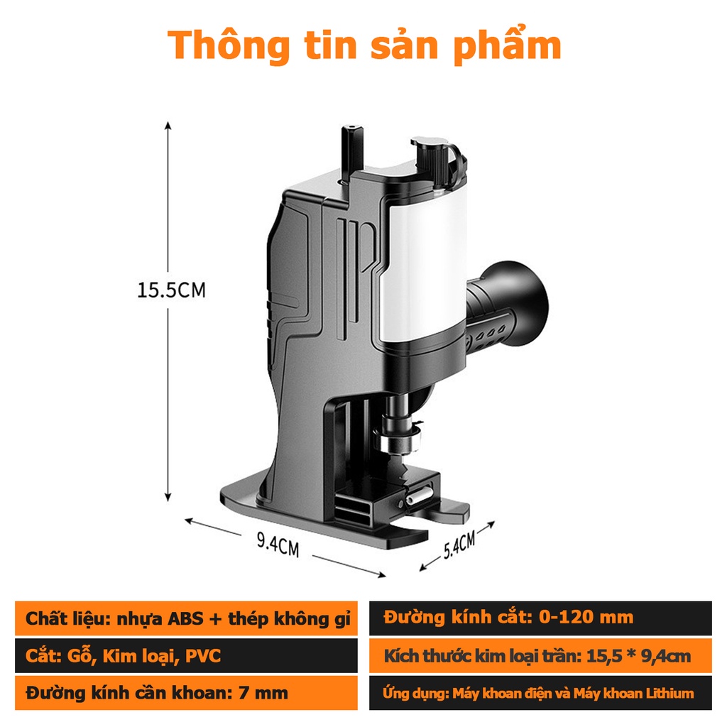 bộ chuyển đổi máy khoan thành máy cưa,Lưỡi Cưa Lọng Cắt Gỗ Kim Loại Nhựa (Tiếp nhiên liệu tự động)