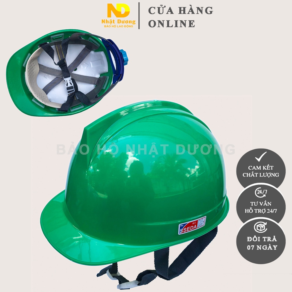 Mũ bảo hộ lao động khóa vặn màu xanh lá HPS1 Nón bảo hộ lao động lót xốp Nhật Dương