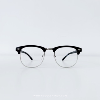 Kính mắt tròn nửa gọng đen matte GL5