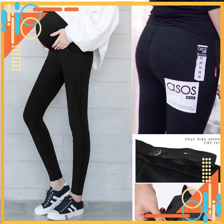 Quần legging bầu nâng mông hàng đẹp (có đáp bụng và chun chỉnh)