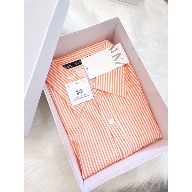 ⚡️BÁN SỈ⚡️Áo sơmi oversize kẻ cam