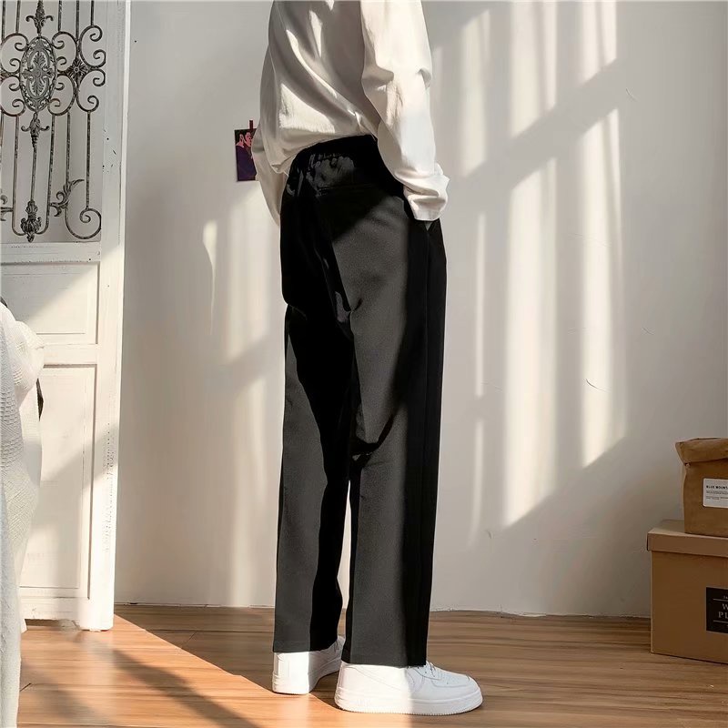 Quần Dài Ống Rộng Màu Trơn Phong Cách Hàn Quốc Thời Trang Cho Nam quần ống rộng trắng bigsize quần jogger nam ống rộng  simple quần kaki nam quần baggy nam