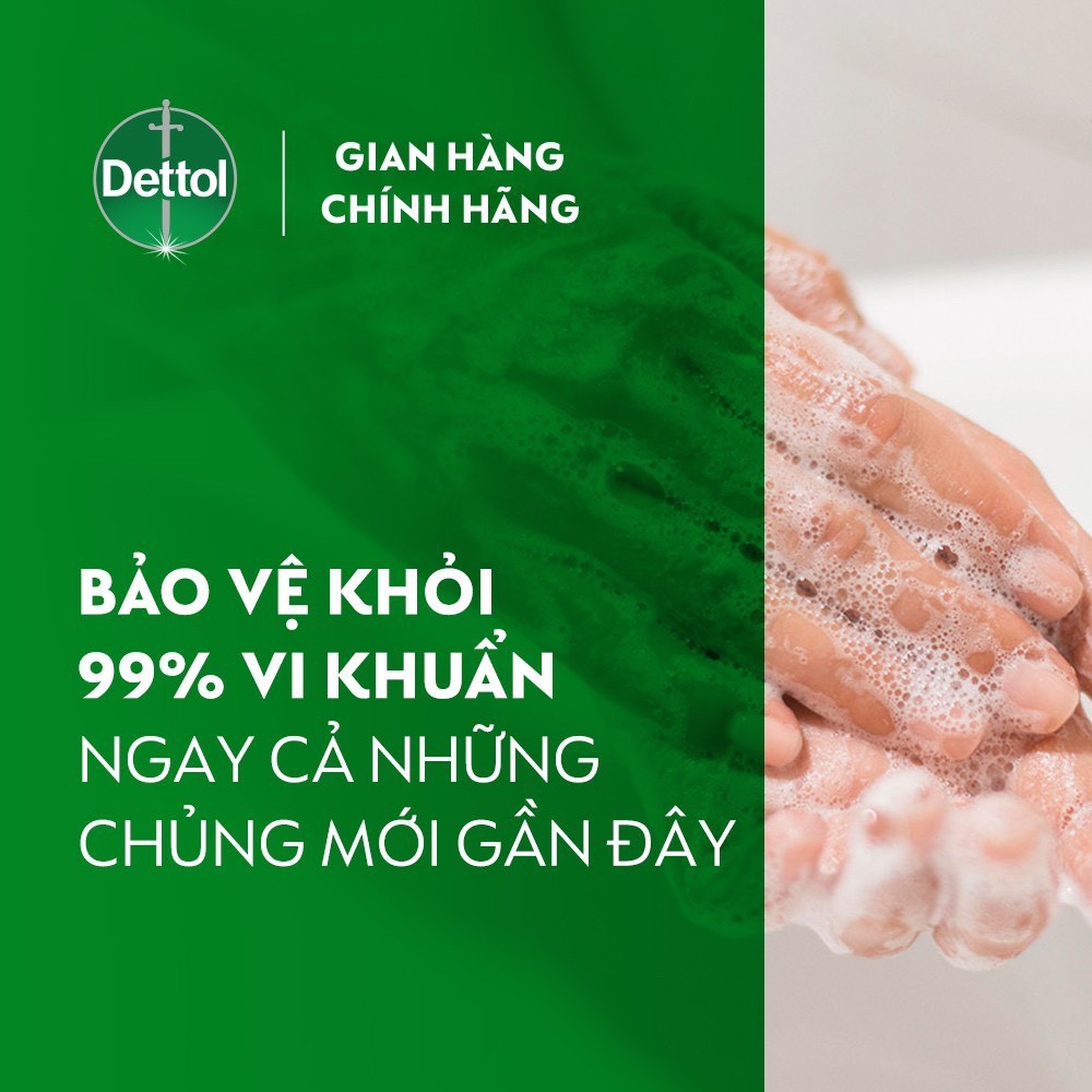 Nước rửa tay diệt khuẩn 99,9% vi khuẩn Dettol - Túi 225g
