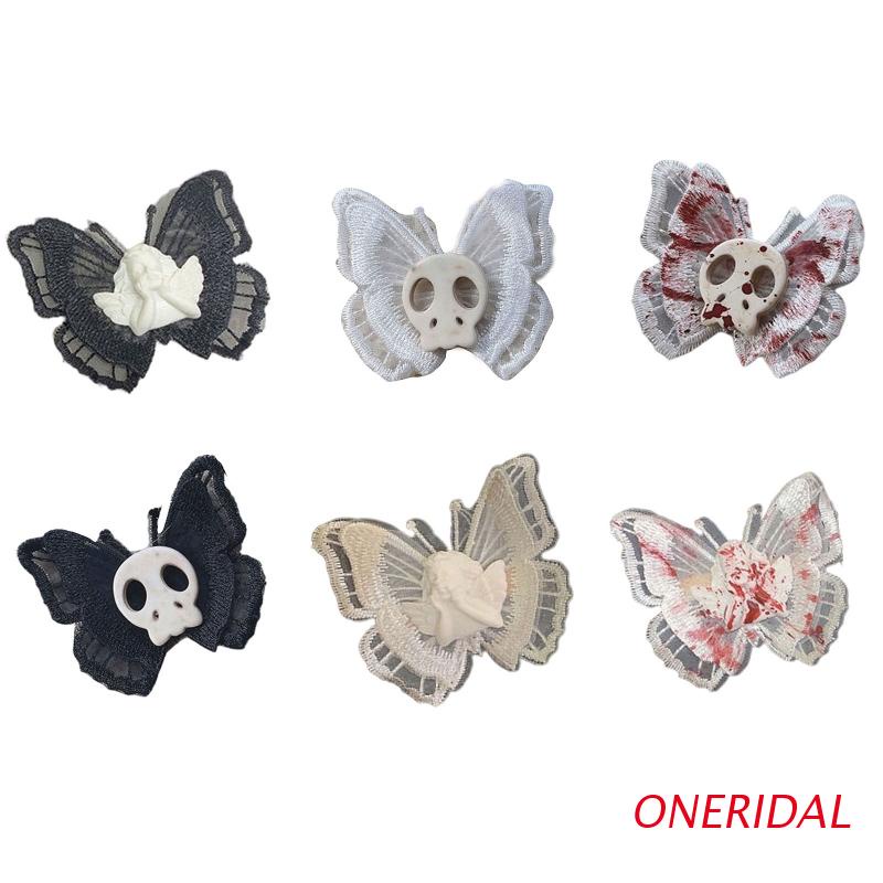 Kẹp Tóc Hình Đầu Lâu/ Cánh Bướm Phong Cách Gothic Độc Đáo