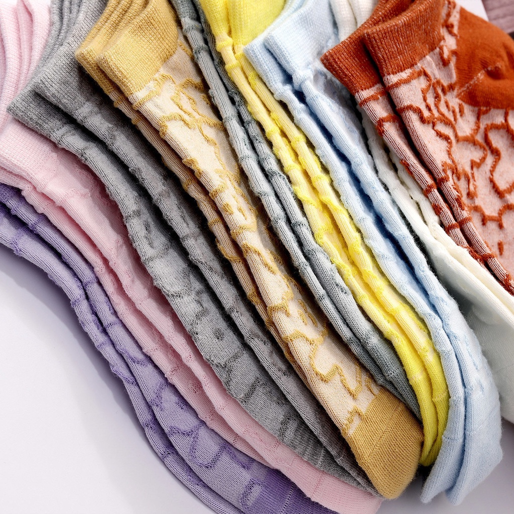 Vớ Cotton Cổ Thấp Thoáng Khí In Họa Tiết Gấu Gummy Phong Cách Hàn Quốc Màu Sắc Ngọt Ngào Thời Trang Mùa Hè Cho Nữ