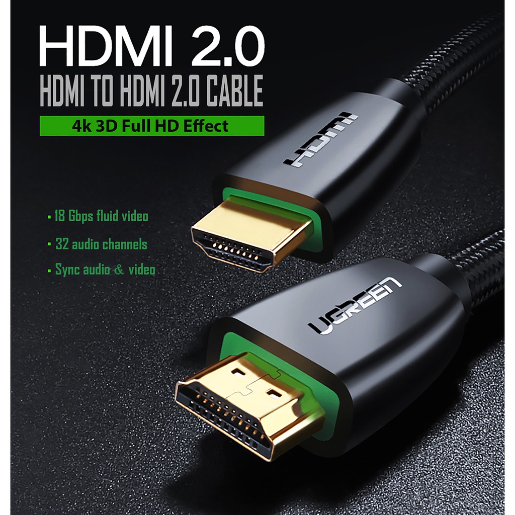 Dây Cáp HDMI 2.0 Full 4K 60Hz Sợi Dù Siêu Bền Ugreen HD118 - BH 18T Chính Hãng