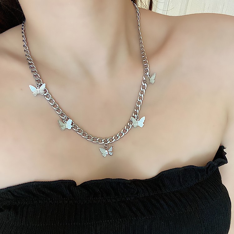 Dây Chuyền Thép Titan Mặt Hình Bướm Cá Tính Thời Trang