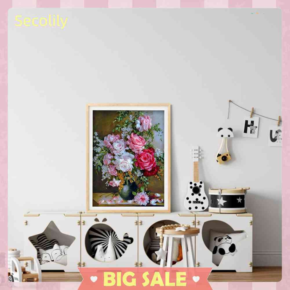 Bộ Tranh Thêu Chữ Thập 11CT DIY Hình Hoa Xinh Xắn Đẹp Mắt