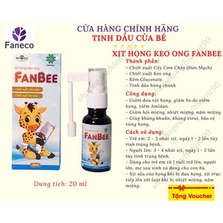 Xịt Họng Keo Ong FanBee - hỗ trợ điều trị đau rát họng, viêm họng, nhiệt miệng, loét miệng lưỡi, hôi miệng cho trẻ