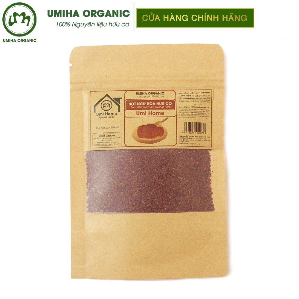 Bột Ngũ Hoa đắp mặt hữu cơ UMIHA nguyên chất túi Zip 35g | Hygrophila Salicifolia Powder 100% Organic