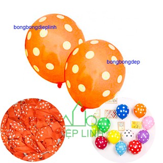 50 bong bóng tròn lớn 12 inch chấm bi màu cam