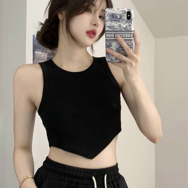 ÁO CROPTOP BA LỖ THUN GÂN DÀY DẶN TÀ NHỌNChizi Shop