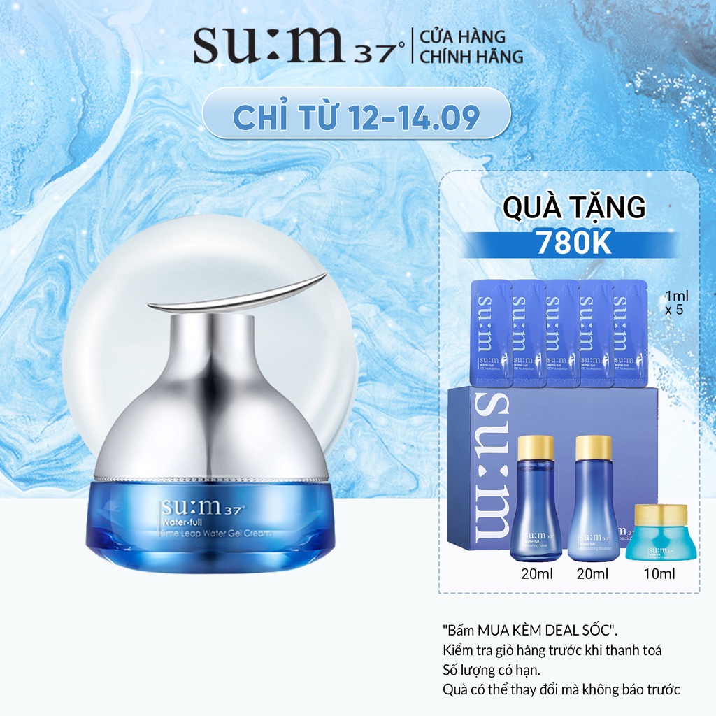 Kem dưỡng ẩm mượt da dạng gel Su:m37 Water-full Time Leap Water Gel Cream 50ml