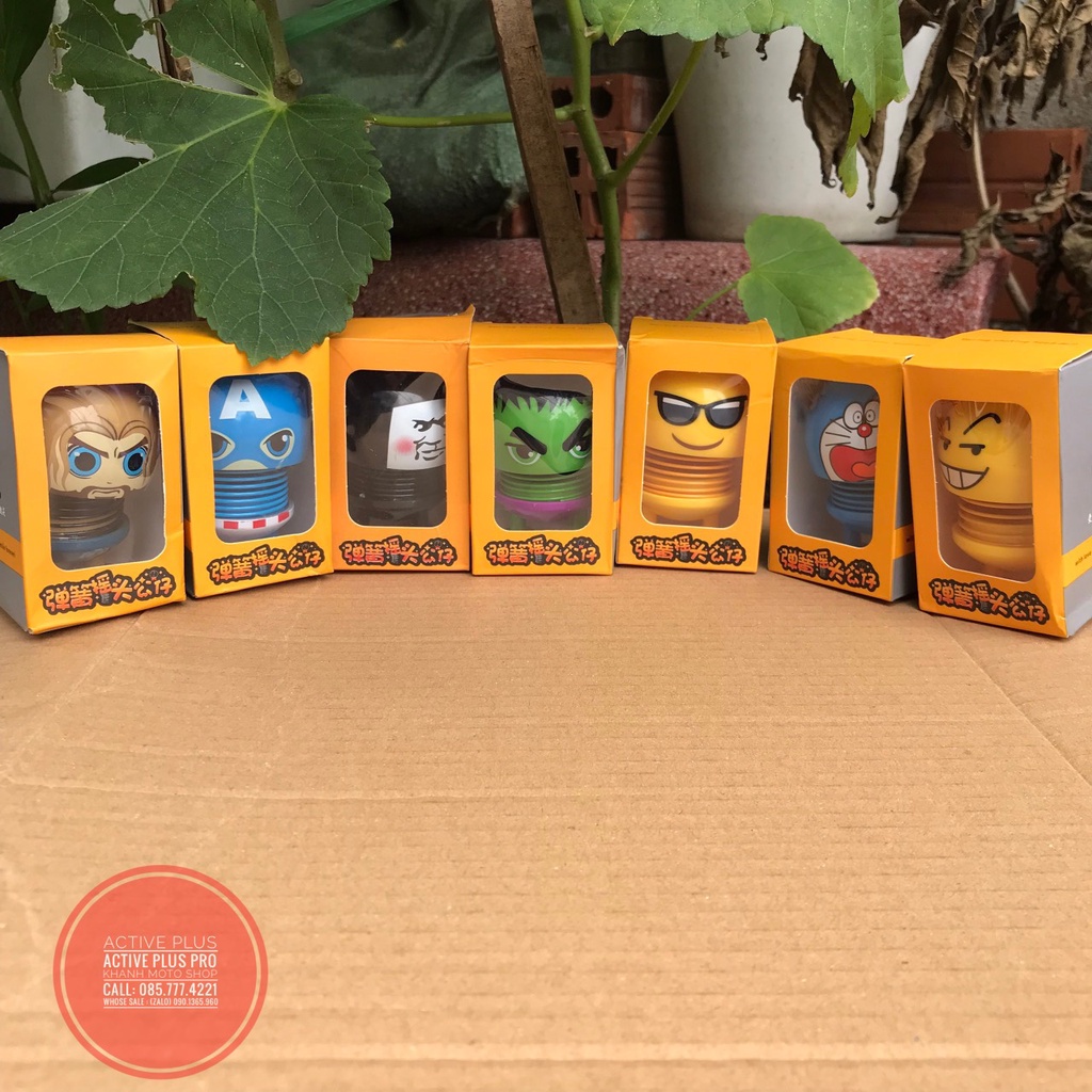 Emoji lò xo, Thú nhún lò xo Emoji có đèn siêu dễ thương  con nhún lò xo trang trí ô tô xe máy- phụ kiện trang trí