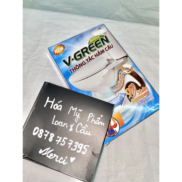 Bột tẩy lồng máy giặt VGREEN 4 in 1 250g -  Thông tắc hầm cầu V-GREEN 250g
