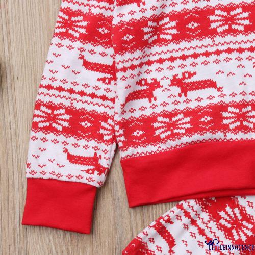 EII-Newborn Christmas Kid Baby Girl Boy Xmas Outfit Long Sleeve Hooded Tops+Pants Trouser Clothes