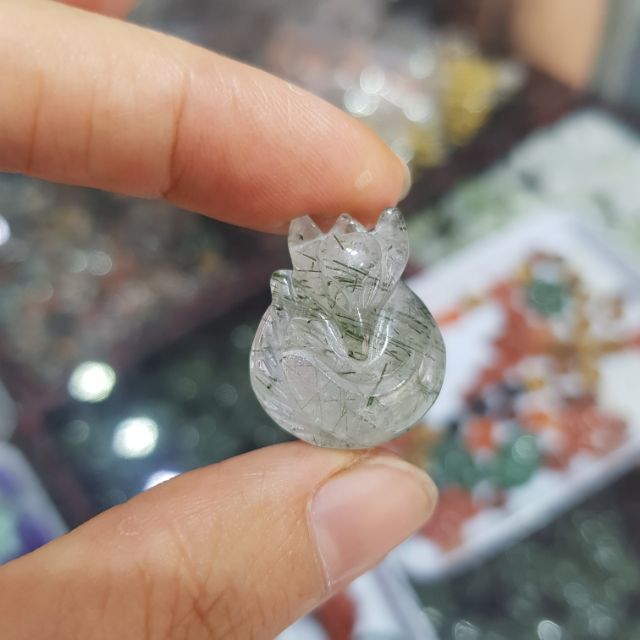 Hồ Ly Tóc Xanh Kèm Dây Đeo Cổ