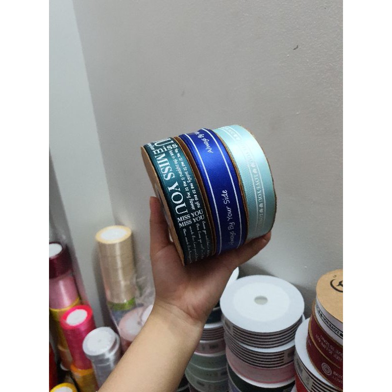 10m RUY BĂNG LỤA 2.5cm - gửi đúng màu, hình in ngẫu nhiên tùy đợt hàng