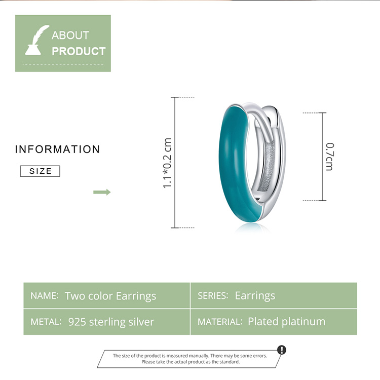 1 Bông Tai Bamoer Chính Hãng Bằng Bạc 925 Màu Vàng / Bạc BSE488-BU Đơn Giản Thời Trang Cho Nữ