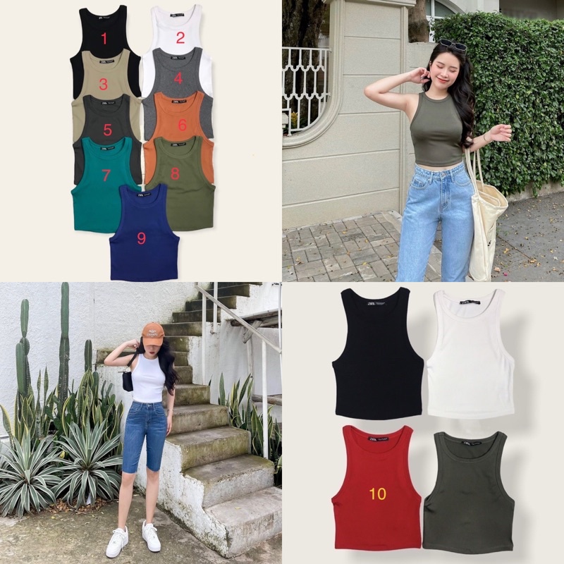 Áo thun nữ tank top ba lỗ thun gân ZR xịn xò màu mới