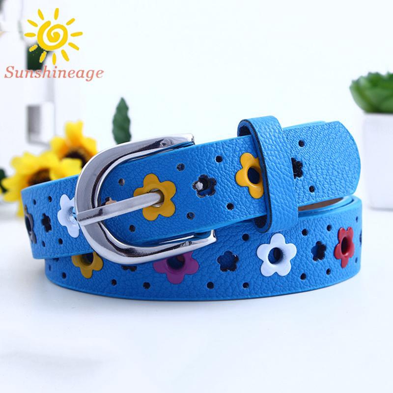 Fashion Flower Butterfly Hollow Children 's Casual pin Buckle Belt