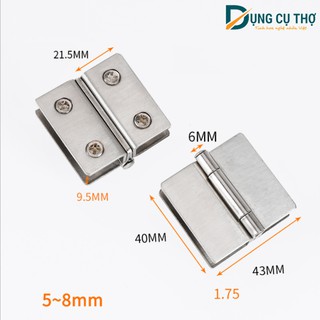 Bản lề cửa kính inox ( không chốt bi)