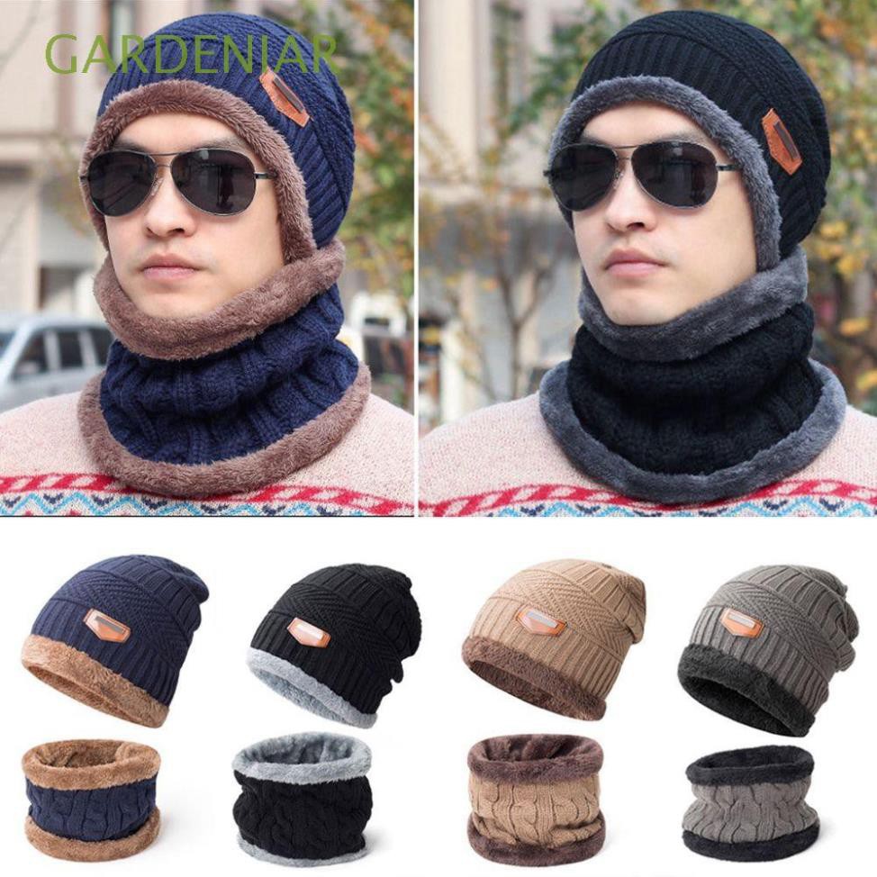 Combo Mũ len kèm khăn quàng cổ lót lông giữ nhiệt nam nữ siêu ấm