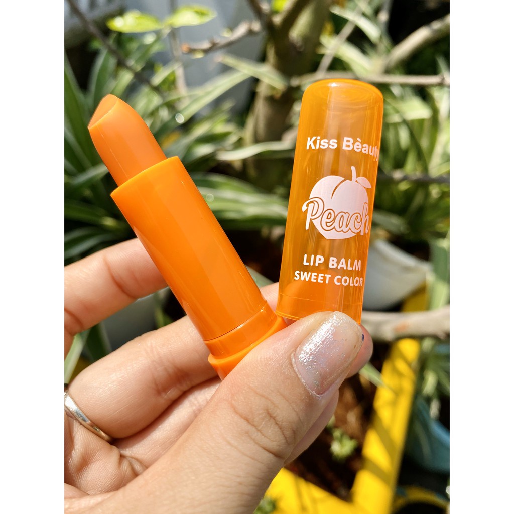 Son Dưỡng Màu Đào Peach LipBalm KissBeauty Chính Hãng Nội Địa sỉ tốt - GIÁ GỐC 12