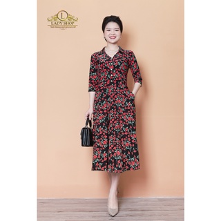 Đầm Thun Lụa Trung Niên Ladyshop váy quý bà thời trang nữ cao cấp TK821