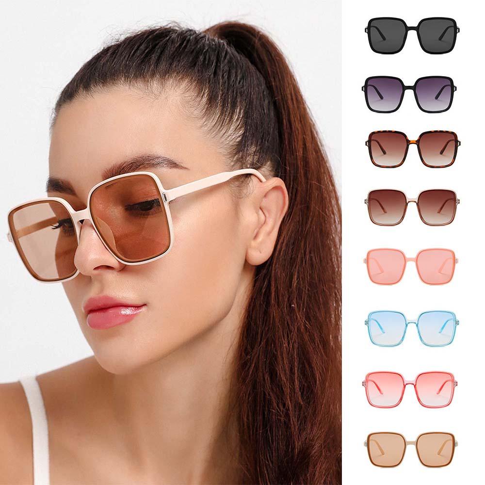 Kính Mát Gọng Vuông Lớn Phong Cách Vintage Dành Cho Nữ