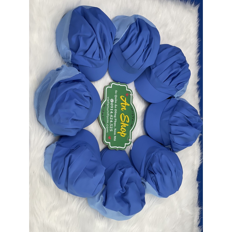 🌺Nón vải lưới trùm tóc công nhân thực phẩm - Mũ trùm tóc y tế, bảo hộ màu xanh