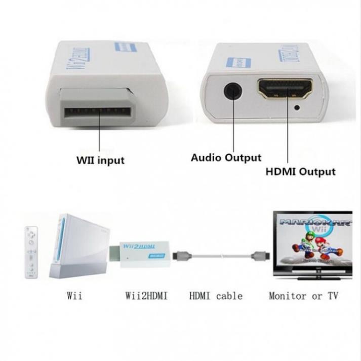Đầu Chuyển Tín Hiệu Wii ra HDMI Hỗ Trợ Full HD 1080P, Wii 2 HDMI, chuyển Wii sang HDMI