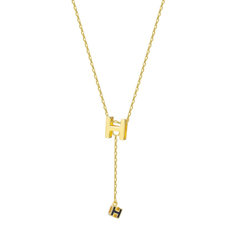 Dây Chuyền Mạ Bạc 925 Mặt Hình Chữ h Thời Trang Mùa Hè 2022