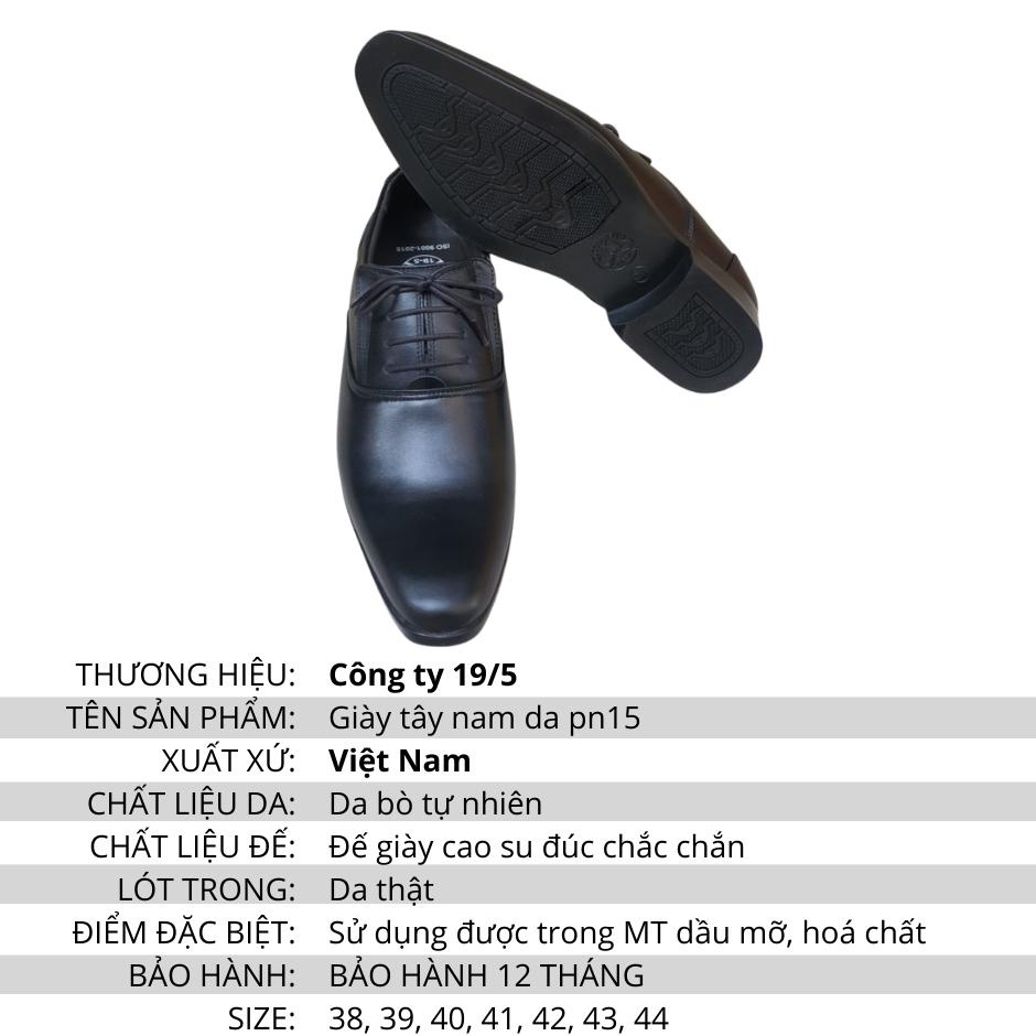 Giày tây nam da bò màu đen PN15