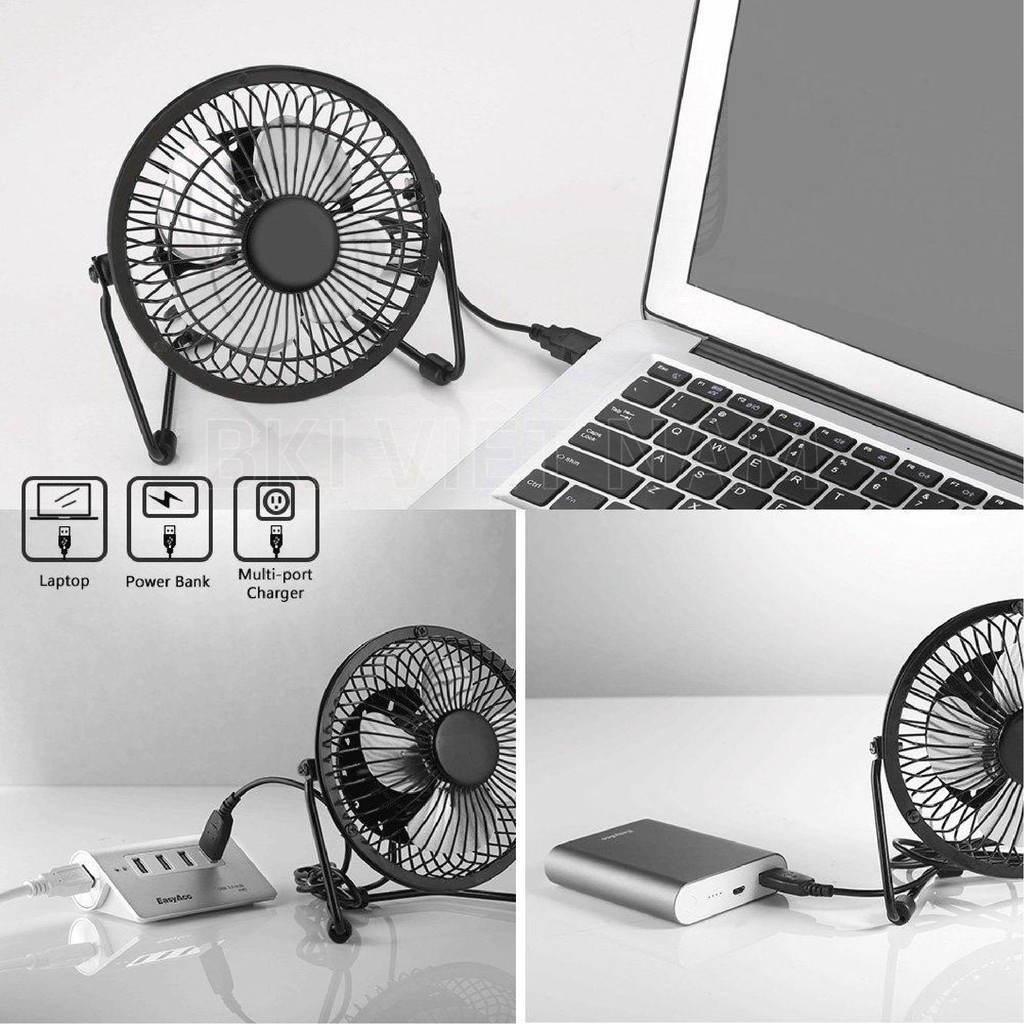Quạt Lồng Sắt Chân Sạc USB Mini Để Bàn Làm Việc, Để Xe Ôtô  - QLONGSAT | BigBuy360 - bigbuy360.vn