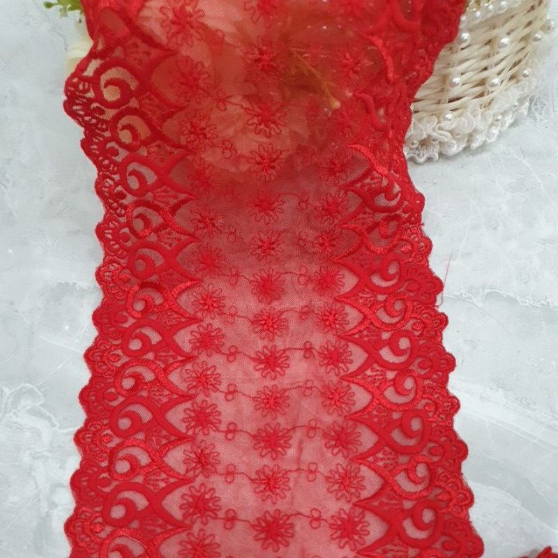 Ren lưới chỉ thêu bản 19cm HÌNH VÀ VIDEO SHOP TỰ CHỤP 100%