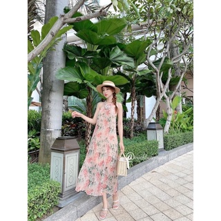váy cổ yếm dập li quảng châu