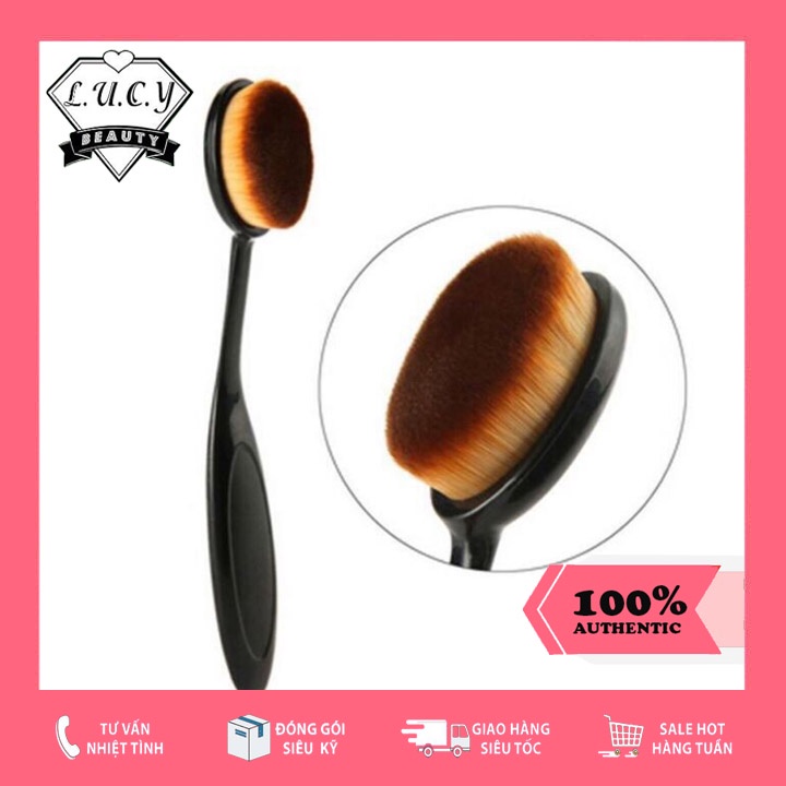 Cọ tán kem nền kiểu bàn chải lông mềm mịn - cọ trang điểm đánh kem nền hình oval