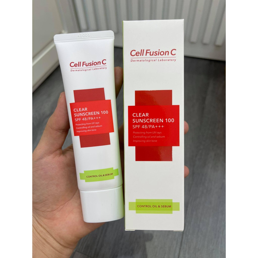 Kem chống nắng Cell Fusion C Clear xanh / Toning Suncreen Đỏ