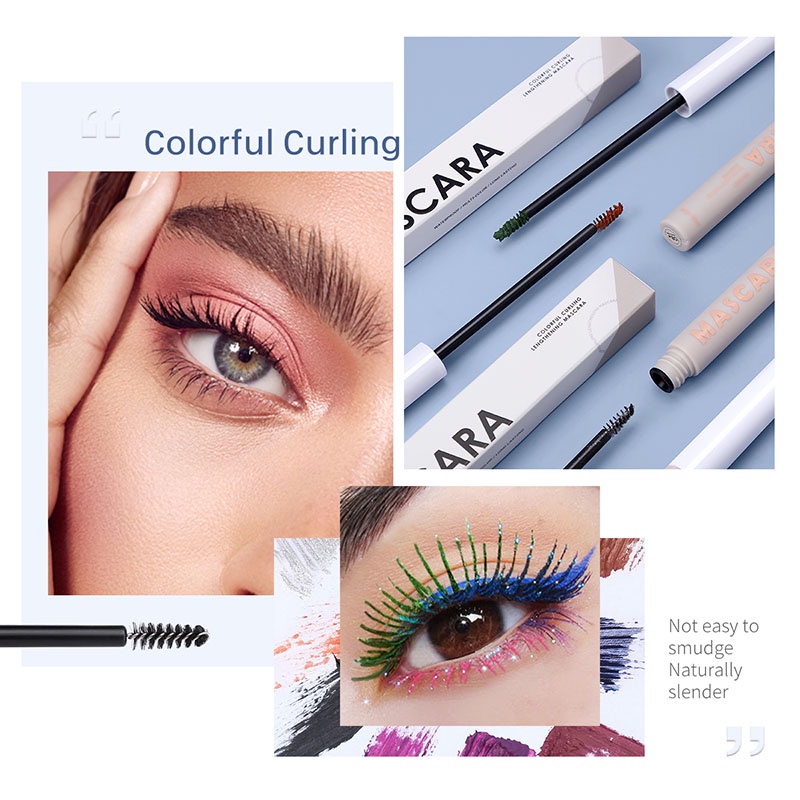 Mascara ROYUES nhiều màu sắc chống thấm nước không dễ nhòe chuốt dài dày và cong mi | BigBuy360 - bigbuy360.vn