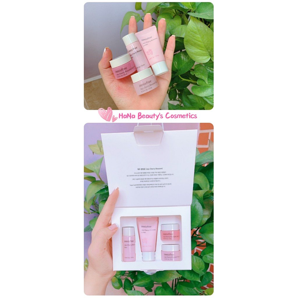 NEW 2020 - Set Mini Dưỡng Trắng Da Hoa Anh Đào Innisfree Jeju Cherry Blossom Special Kit