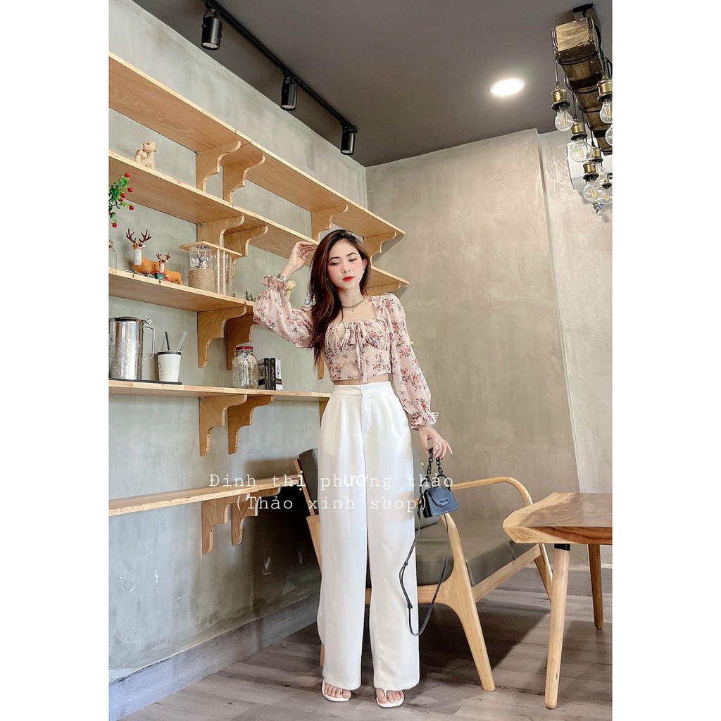 (hình thật+video) Quần suông cạp lưng cao khóa trước, Quần nữ ống rộng cullotes 1 cúc | BigBuy360 - bigbuy360.vn