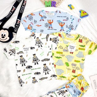 [ Mẫu Mới ] Bộ ngắn tay Minky Mom thun lạnh cho bé trai từ 7-19kg