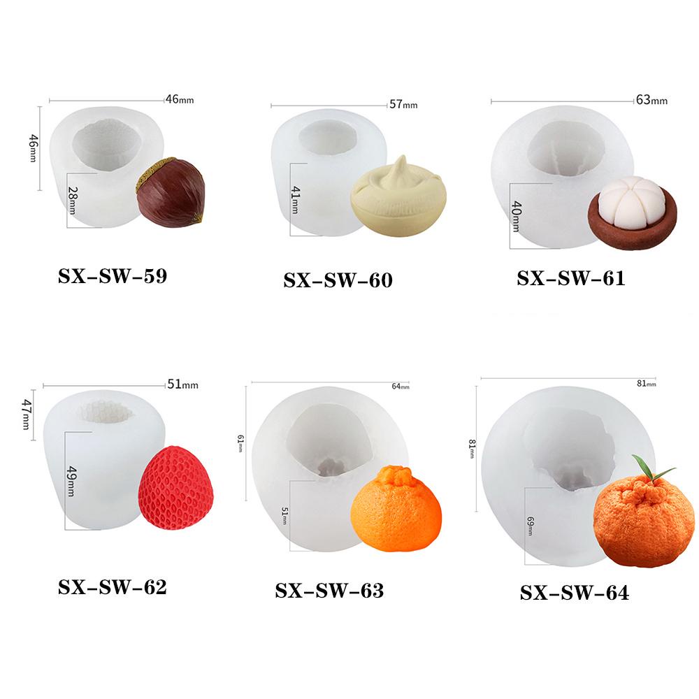 Khuôn Silicone Làm Nến / Xà Phòng Hình Trái Cây 3D