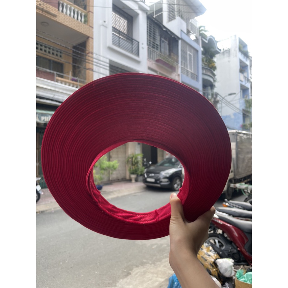 Khăn đống truyền thống nhung màu đỏ