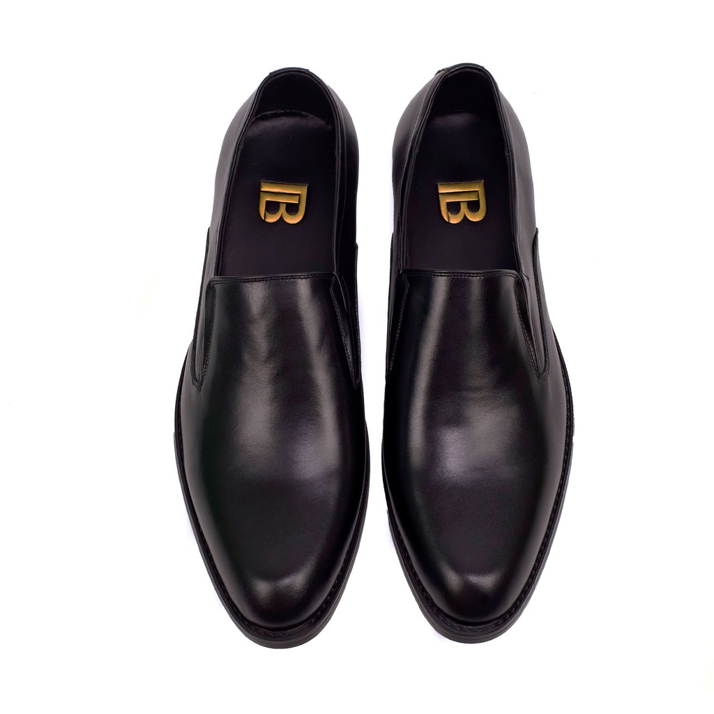 Giày tây nam công sở da bò nappa cao cấp, giày lười màu đen G107- Bụi leather- hộp sang trọng -BH 12 tháng