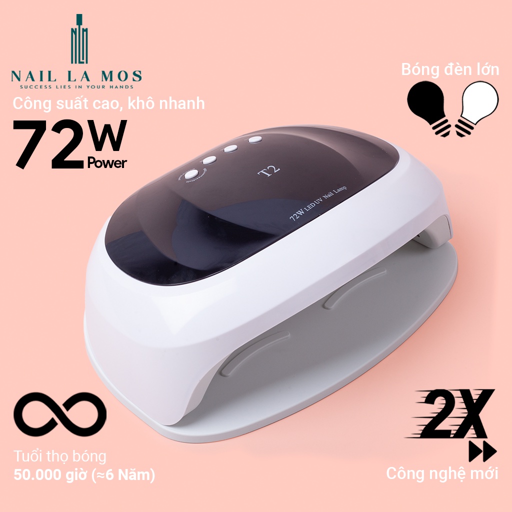 Máy hơ gel T2 72W 2in1 36 bóng đèn led/uv Hàng chính hãng bảo hành 3 tháng