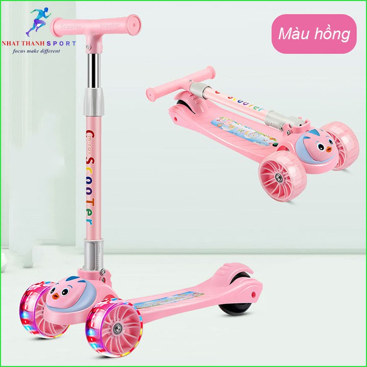 xe trượt scooter có Nhạc bánh lớn phát sáng